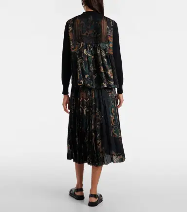 Sacai Cotton tulle cardigan | Thumbnail 5