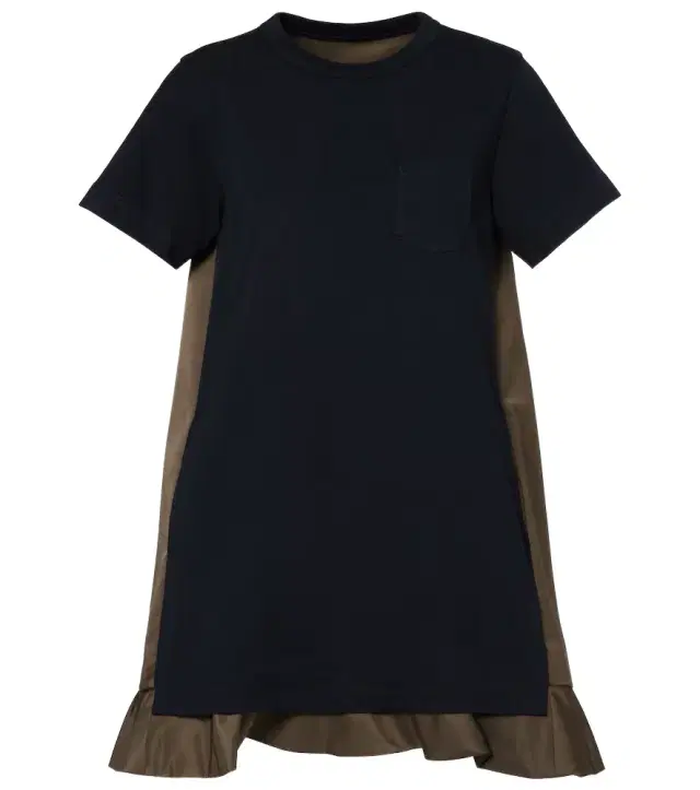 Jersey and twill minidress