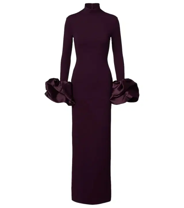 Viviana satin-trimmed gown