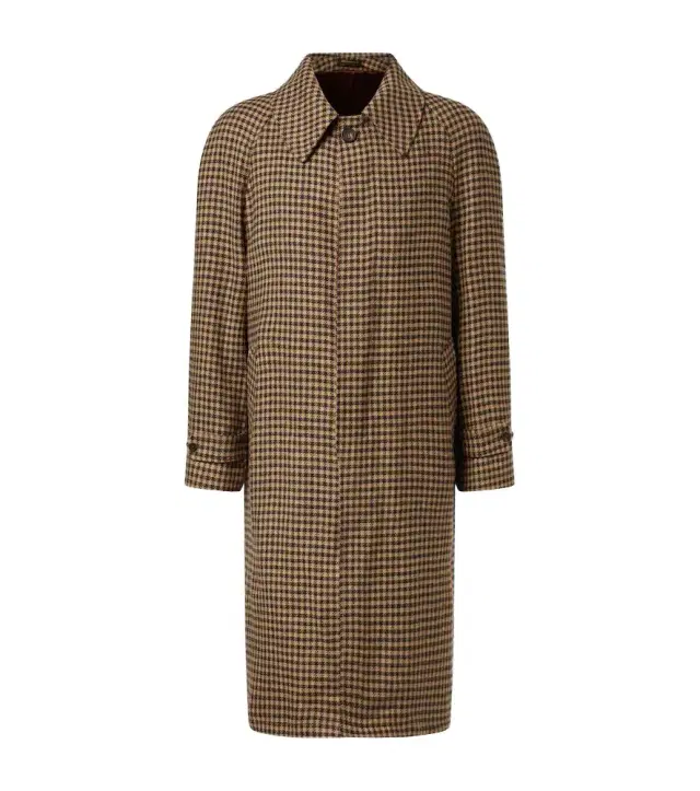Rubinacci Houndstooth virgin wool coat