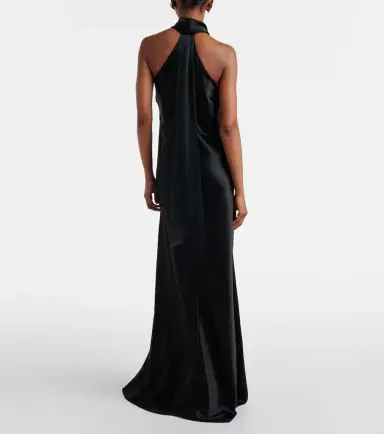 Galvan Satin halter neck gown | Thumbnail 3