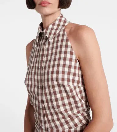 Veronica Beard Mackey gingham seersucker midi dress | Thumbnail 2 Veronica Beard Mackey gingham seersucker midi dress | Thumbnail 2