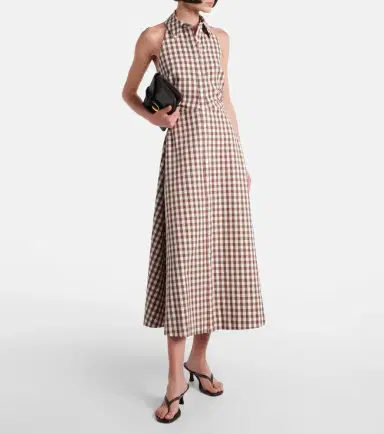 Veronica Beard Mackey gingham seersucker midi dress | Thumbnail 3 Veronica Beard Mackey gingham seersucker midi dress | Thumbnail 3