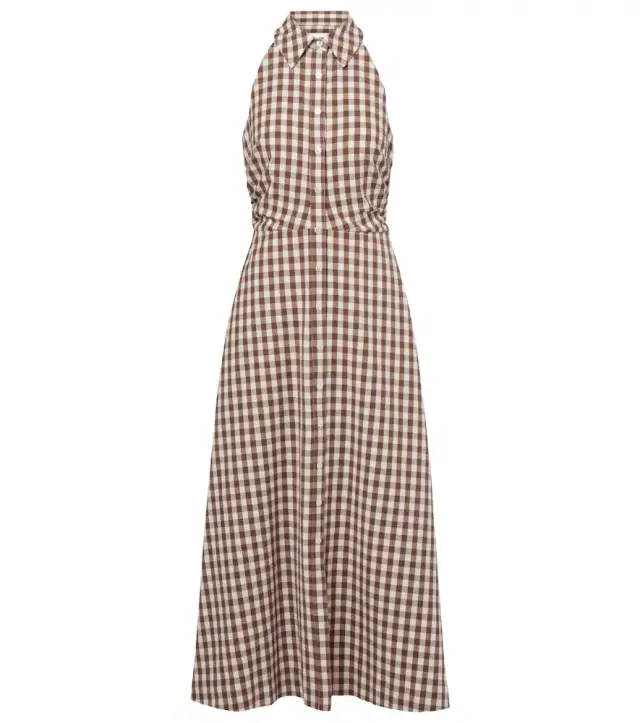 Mackey gingham seersucker midi dress