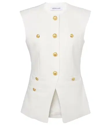 Veronica Beard Tamara linen-blend vest | Thumbnail 1 Veronica Beard Tamara linen-blend vest | Thumbnail 1