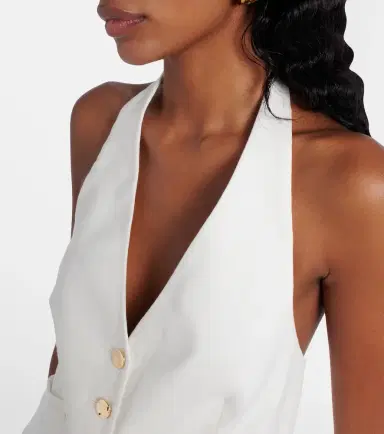 Veronica Beard Arabella linen-blend vest | Thumbnail 2