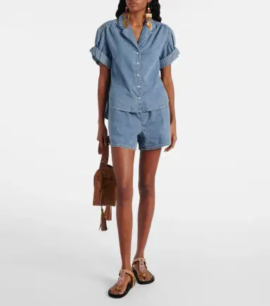 Veronica Beard Wilder high-rise denim shorts | Thumbnail 3