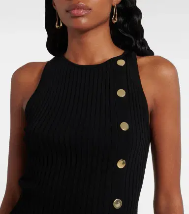 Veronica Beard Nelson embellished ribbed-knit top | Thumbnail 3