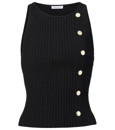 Veronica Beard Nelson embellished ribbed-knit top | Thumbnail 1