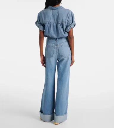Veronica Beard Taylor high-rise wide-leg jeans | Thumbnail 5
