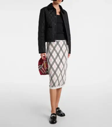 Burberry Argyle knitted cotton midi skirt | Thumbnail 2