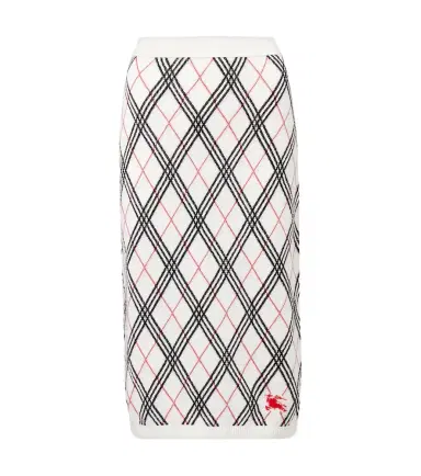 Burberry Argyle knitted cotton midi skirt | Thumbnail 1