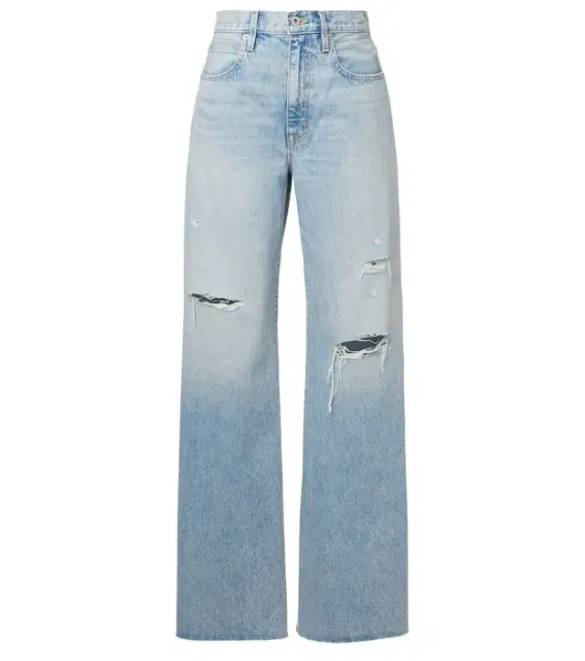 Slvrlake Nico distressed mid-rise wide-leg jeans