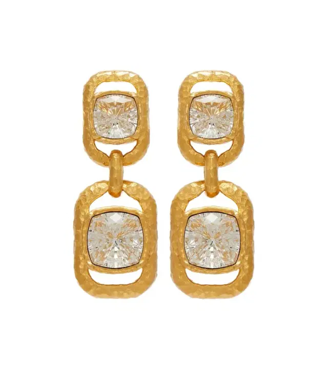 Crystal-embellished drop earrings