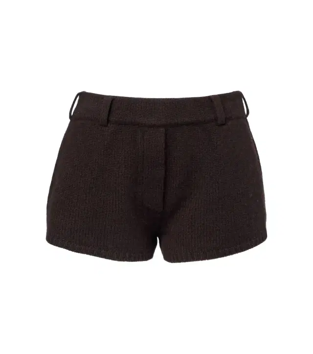 Low-rise cashmere shorts