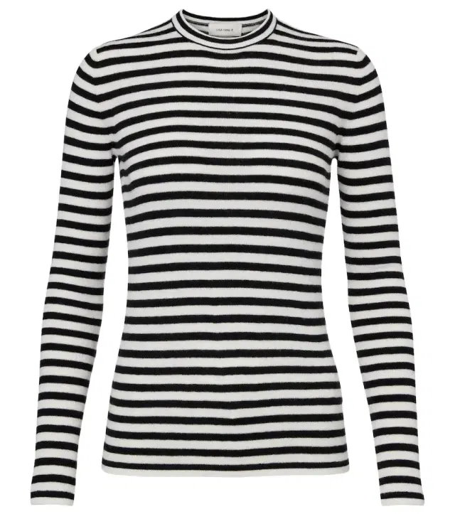 Vivian striped cotton and cashmere top