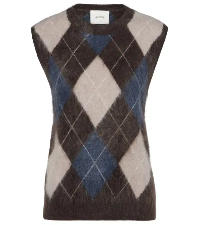 Lisa Yang Yasmin Argyle cashmere sweater vest