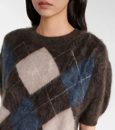 Lisa Yang Juniper argyle knitted cashmere top | Thumbnail 5 Lisa Yang Juniper argyle knitted cashmere top | Thumbnail 5