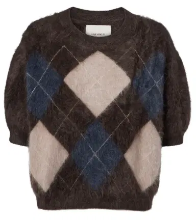 Lisa Yang Juniper argyle knitted cashmere top | Thumbnail 1 Lisa Yang Juniper argyle knitted cashmere top | Thumbnail 1