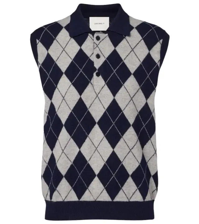Lisa Yang Riana argyle cashmere sweater vest