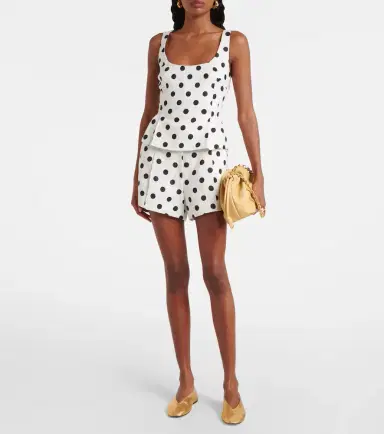 Posse Rosalie polka-dot linen shorts | Thumbnail 4