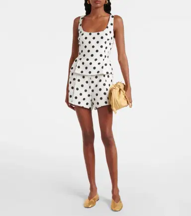 Posse Rosalie polka-dot linen top | Thumbnail 2