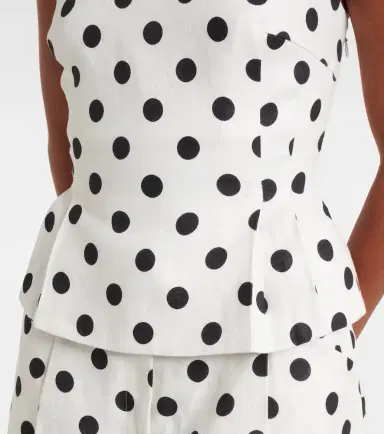 Posse Rosalie polka-dot linen top | Thumbnail 3