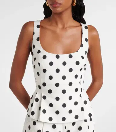 Posse Rosalie polka-dot linen top | Thumbnail 5