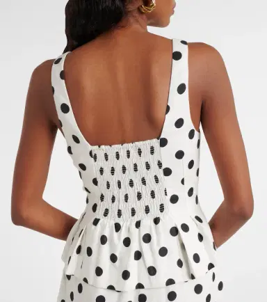 Posse Rosalie polka-dot linen top | Thumbnail 6