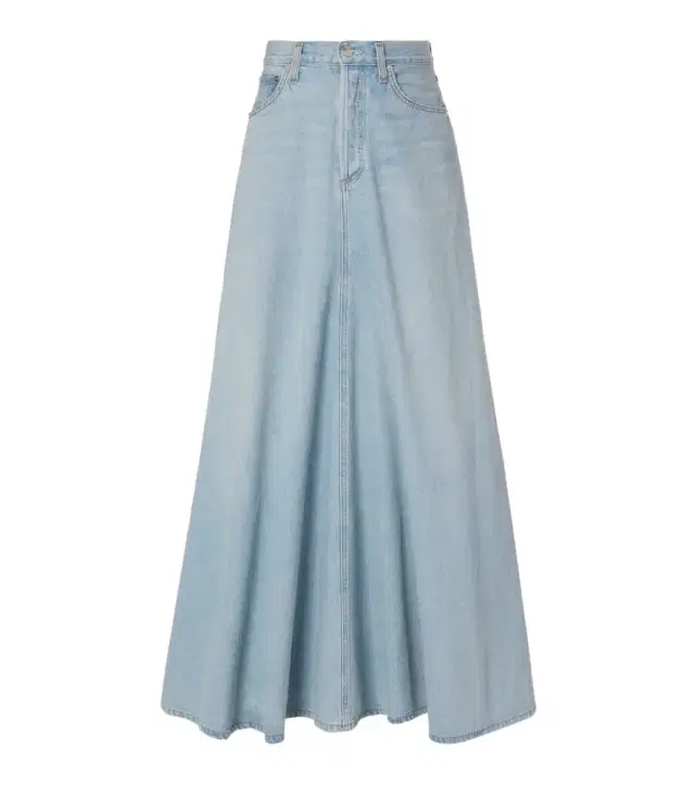 Agolde Odin mid-rise denim maxi skirt