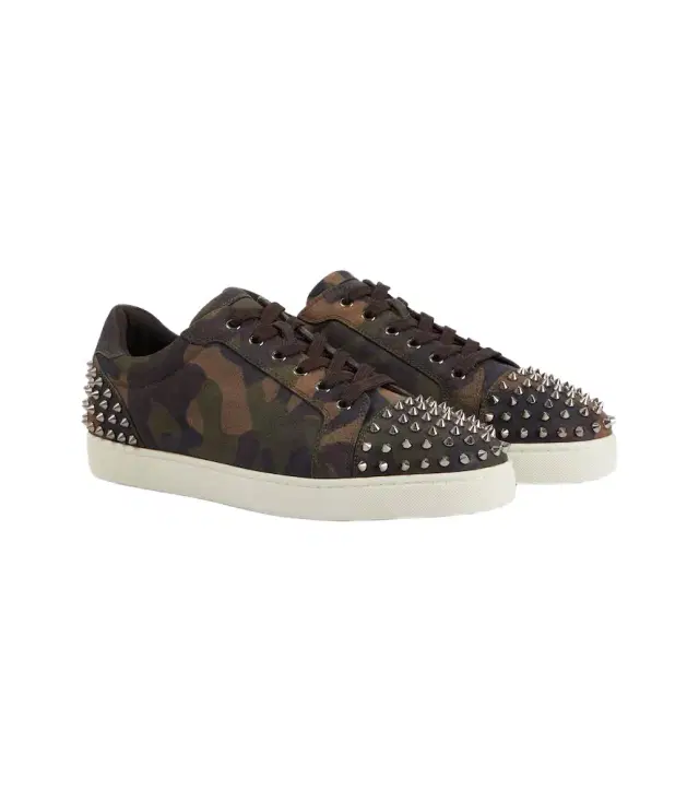Christian Louboutin Seavaste camouflage spiked suede sneakers