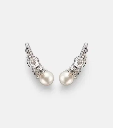 YEPREM Pearlescent 18kt white gold earrings with diamonds and freshwater pearls | Thumbnail 3 YEPREM Pearlescent 18kt white gold earrings with diamonds and freshwater pearls | Thumbnail 3