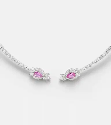 YEPREM Reign Supreme 18kt white gold choker with sapphire and diamonds | Thumbnail 3
