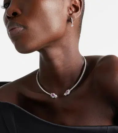 YEPREM Reign Supreme 18kt white gold choker with sapphire and diamonds | Thumbnail 4