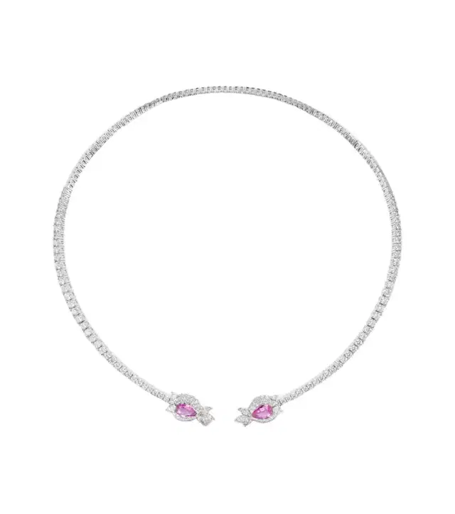 Yeprem Reign Supreme 18kt white gold choker with sapphire and diamonds