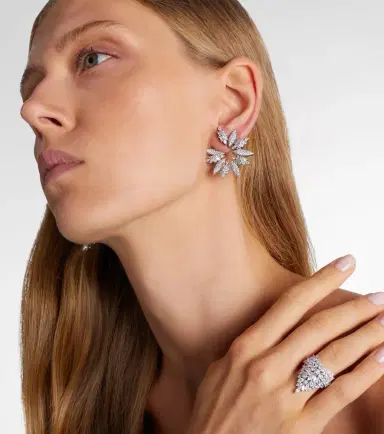 YEPREM Y-Couture 18kt white gold earrings with diamonds | Thumbnail 2 YEPREM Y-Couture 18kt white gold earrings with diamonds | Thumbnail 2