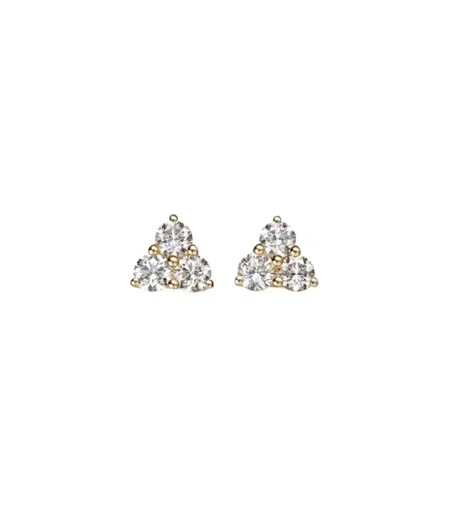 Trillion Medium 18kt gold earrings with diamonds