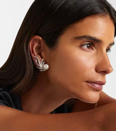 YEPREM Pearlescent 18kt white gold earrings with diamonds and pearls | Thumbnail 5 YEPREM Pearlescent 18kt white gold earrings with diamonds and pearls | Thumbnail 5