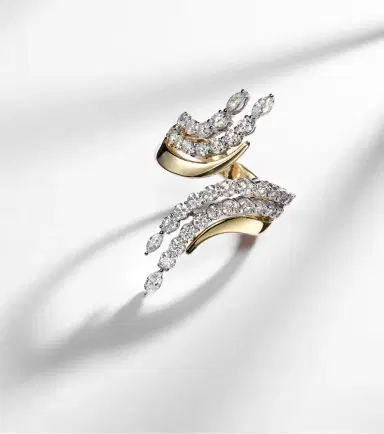 YEPREM Golden Strada 18kt gold ring with diamonds | Thumbnail 5