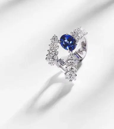 YEPREM Reign Supreme 18kt white gold ring with sapphire and diamonds | Thumbnail 5 YEPREM Reign Supreme 18kt white gold ring with sapphire and diamonds | Thumbnail 5
