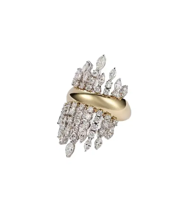 Yeprem Golden Strada 18kt white and yellow gold ring with diamonds