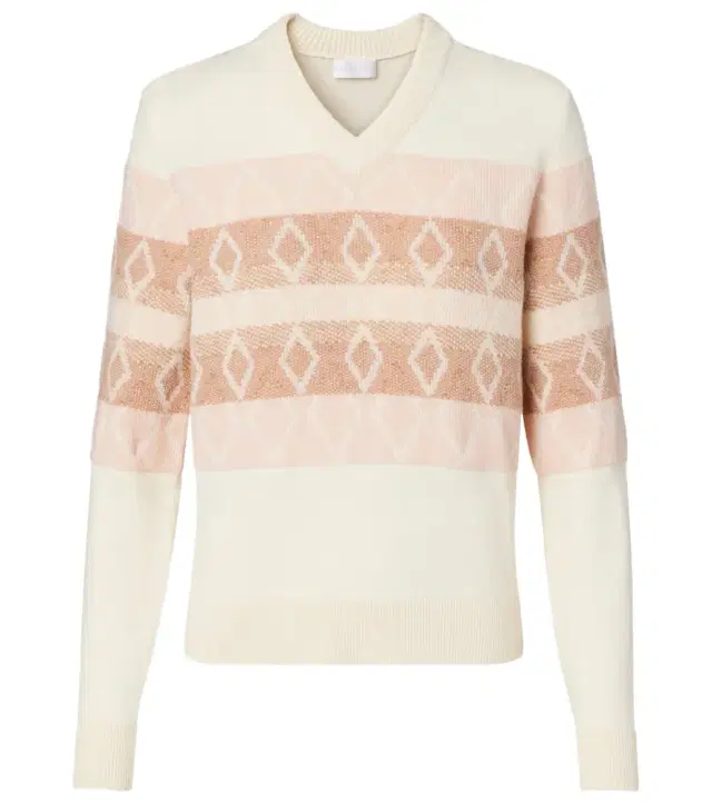 Jacquard virgin wool sweater