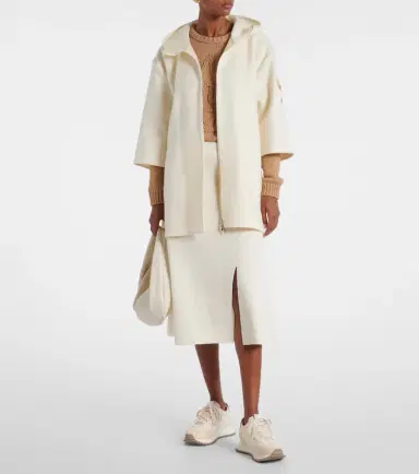 Moncler Ribbed-knit wool and cashmere midi skirt | Thumbnail 2