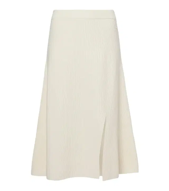 Ribbed-knit wool and cashmere midi skirt