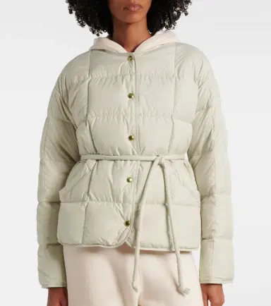 Moncler Belted leather-trimmed down jacket | Thumbnail 3 Moncler Belted leather-trimmed down jacket | Thumbnail 3