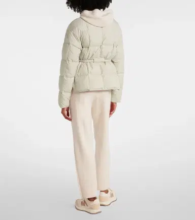 Moncler Belted leather-trimmed down jacket | Thumbnail 5 Moncler Belted leather-trimmed down jacket | Thumbnail 5