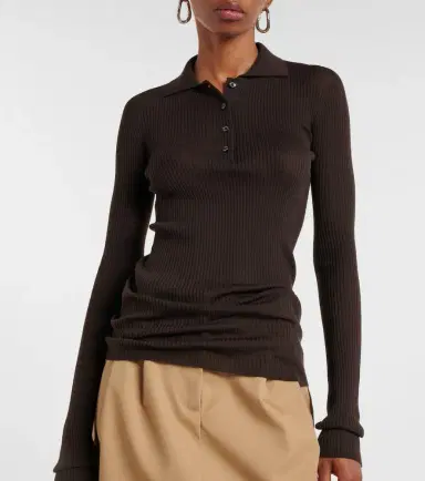 Moncler Ribbed-knit wool polo shirt | Thumbnail 3