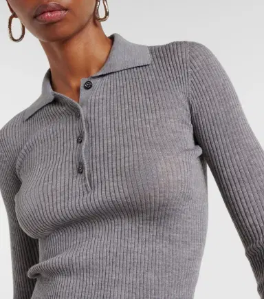 Moncler Ribbed-knit wool polo shirt | Thumbnail 4 Moncler Ribbed-knit wool polo shirt | Thumbnail 4