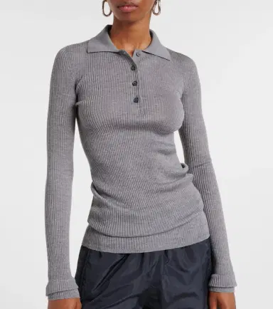 Moncler Ribbed-knit wool polo shirt | Thumbnail 6 Moncler Ribbed-knit wool polo shirt | Thumbnail 6