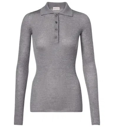 Moncler Ribbed-knit wool polo shirt | Thumbnail 1 Moncler Ribbed-knit wool polo shirt | Thumbnail 1